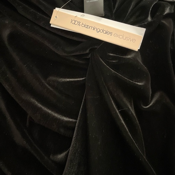 Aqua Twist Front Velvet Skirt - Picture 2 of 3